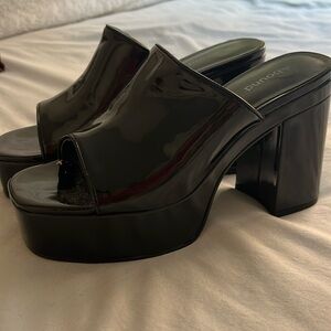 Black platform sandals